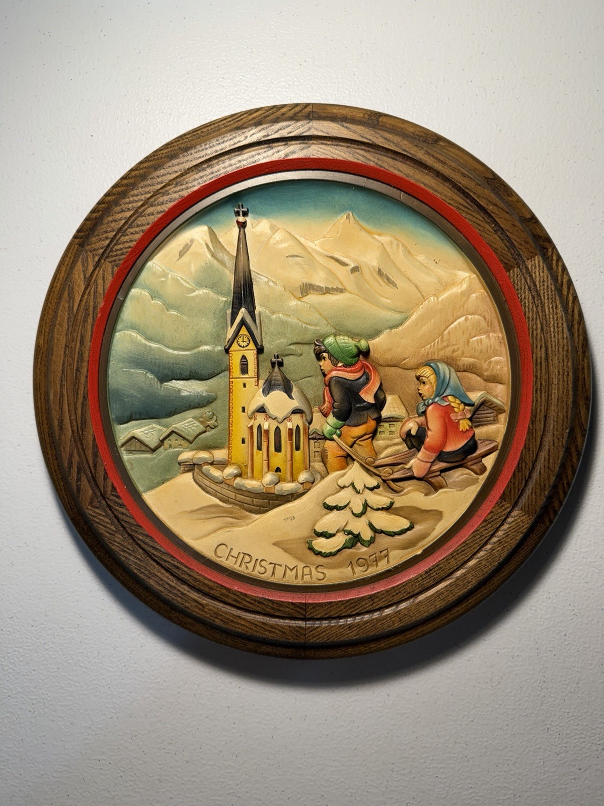 Vintage 3D Anri Wood Carved, The Legend of Heiligenblut- Wall Art Decor Church