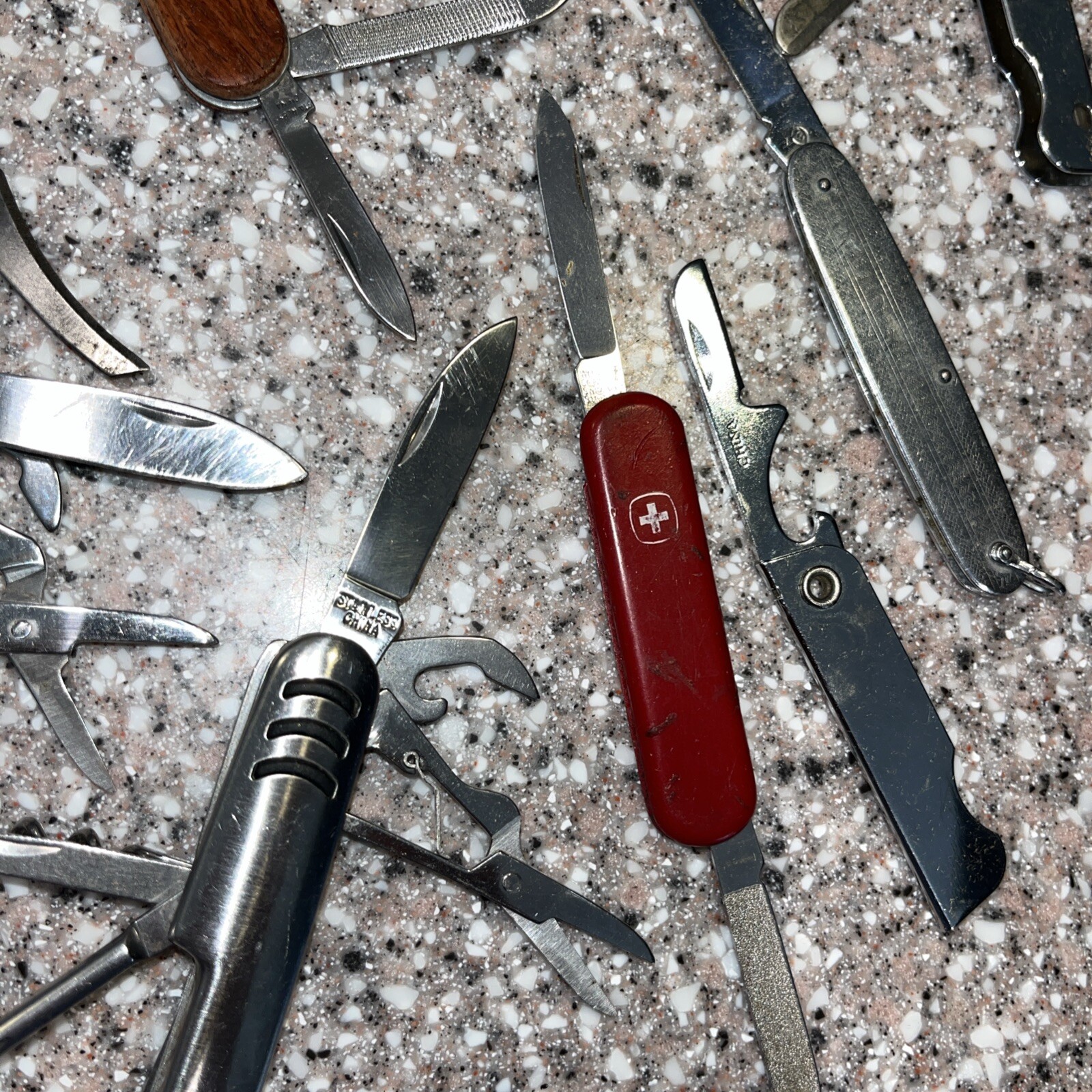 Lot 8 Vintage Pocket Folding Knife Knives Queen China Swiss Bassett Stainless