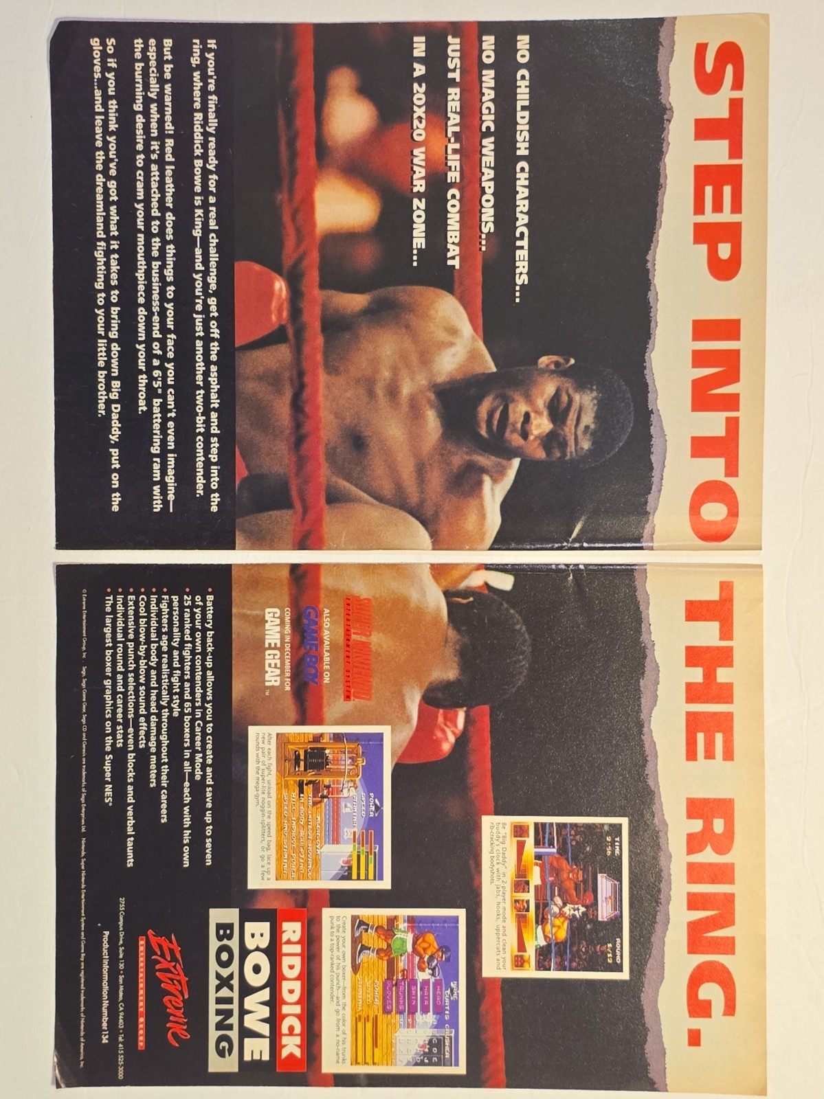 ​Rare Vintage 90s Sega Genesis Greatest Heavyweights & Riddick Bowe Boxing Ads