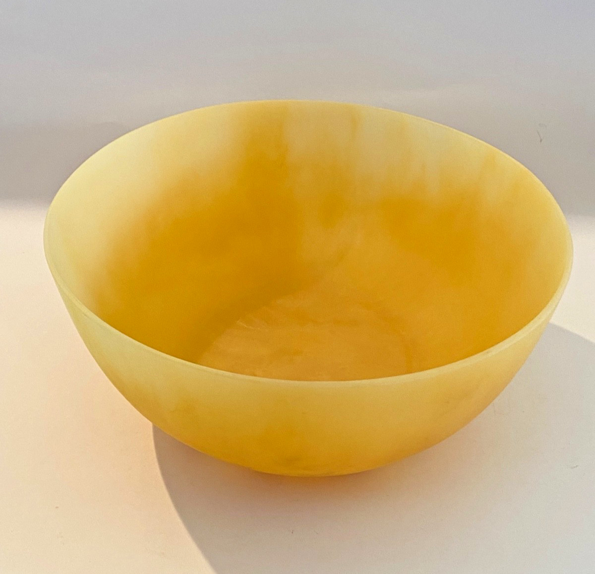 VTG Martha Sturdy Resin Art Yellow Round Large Bowl 10.5 VTG Martha Sturdy Resin Art Yellow Round Large Bowl 10.5