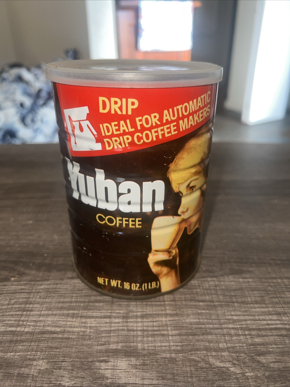 Vintage Yuban Coffee Can Empty Metal 1lb Can With Lid