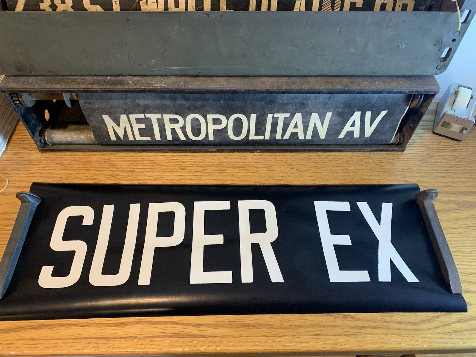 1948 26X8 VINTAGE COLLECTIBLE NYC NY IRT SUBWAY ROLL SIGN SUPER EX EXPRESS ART