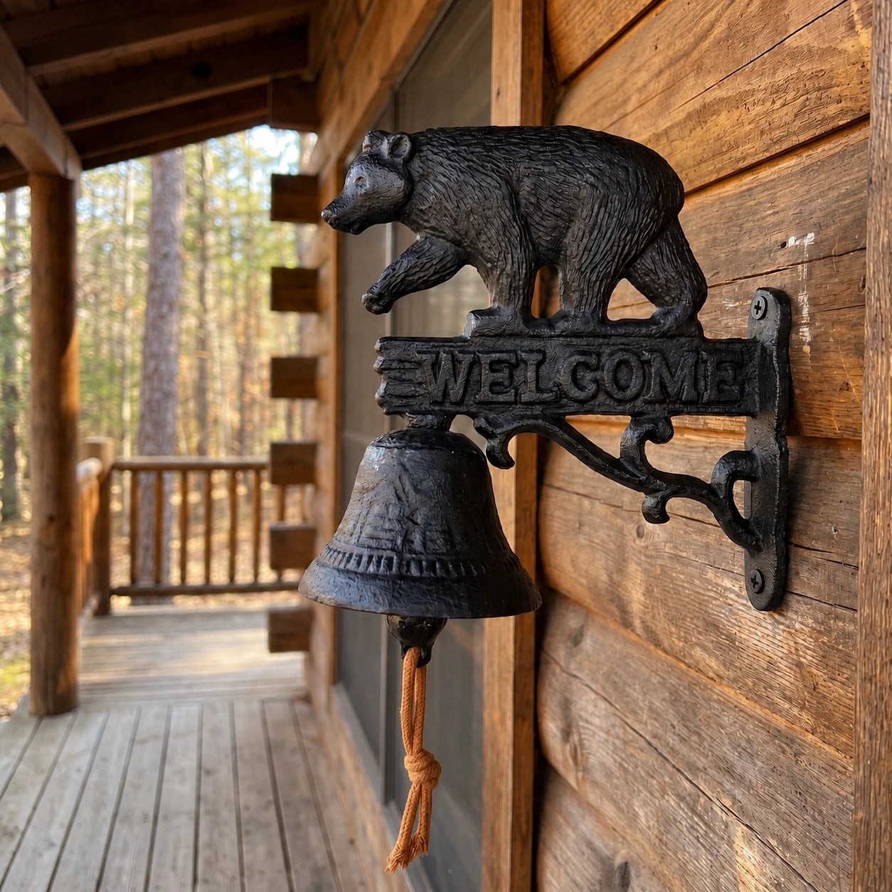 Bear Doorbell, Black Cast Iron, Porch Bell, 7\