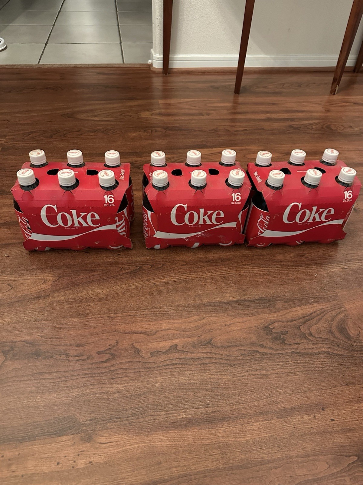 HIGHLY COLLECTIBLE Coca Cola Glass 16oz bottles circa 1987/88- 6 Packs x 3 HIGHLY COLLECTIBLE Coca Cola Glass 16oz bottles circa 1987/88- 6 Packs x 3