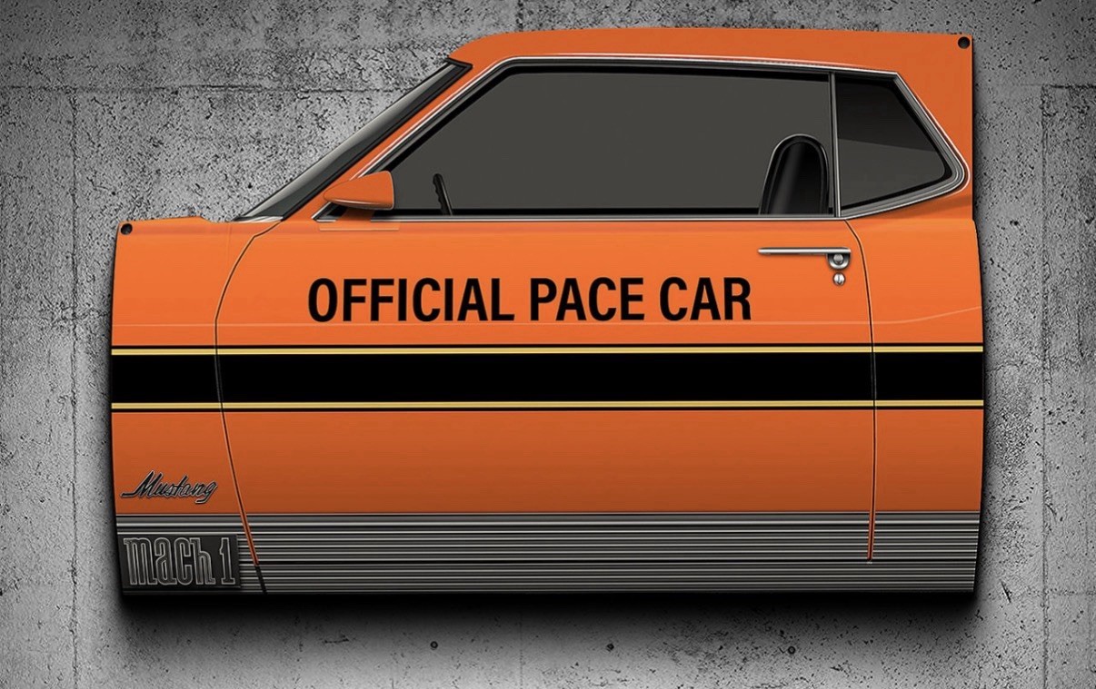 WOW 1970 Ford Mustang Mach 1 Official Pace Car Door Style Sign