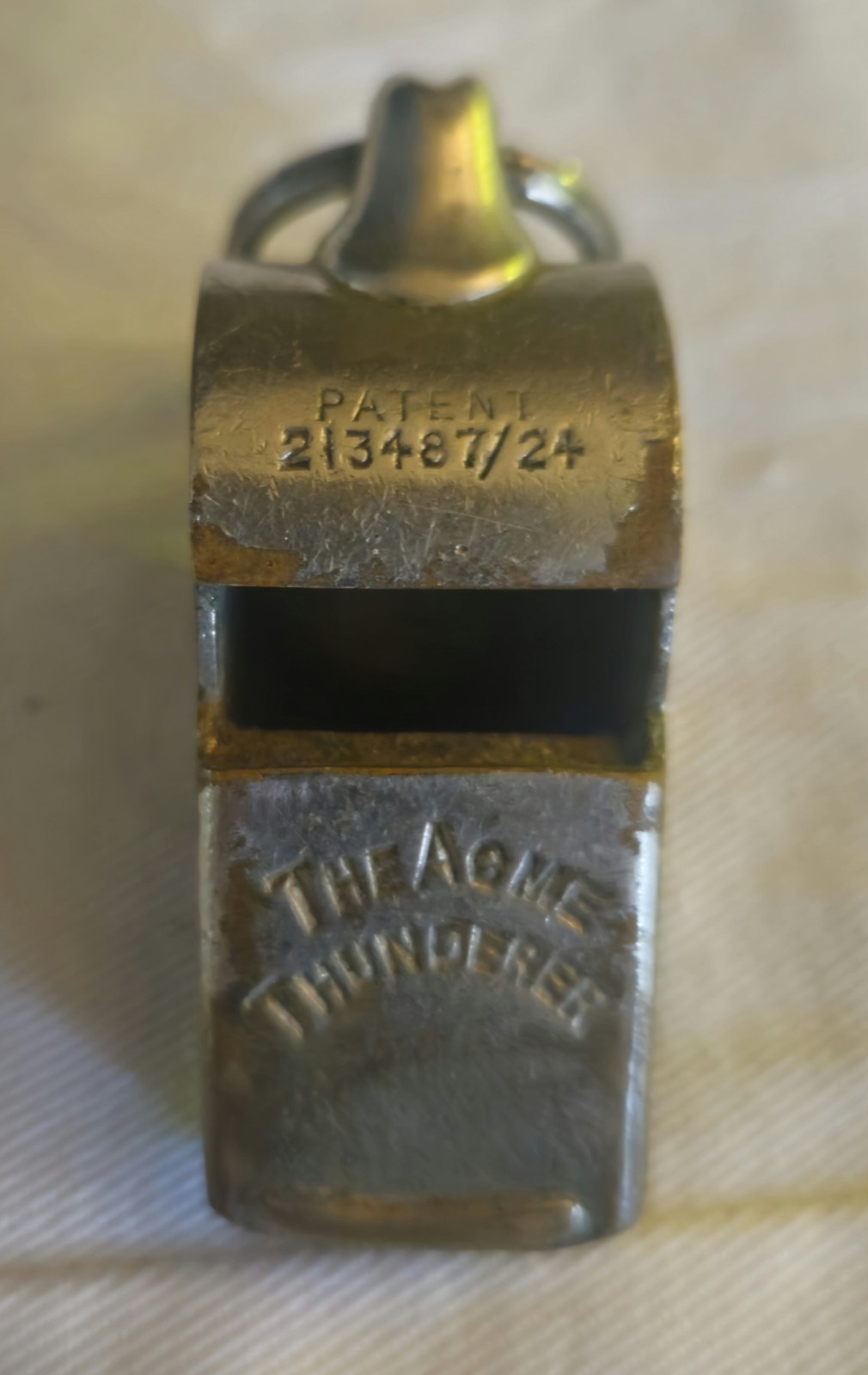 The Acme Thunderer Hudson's Patent Brass  Whistle Works Stamped P.W.PermanentWay