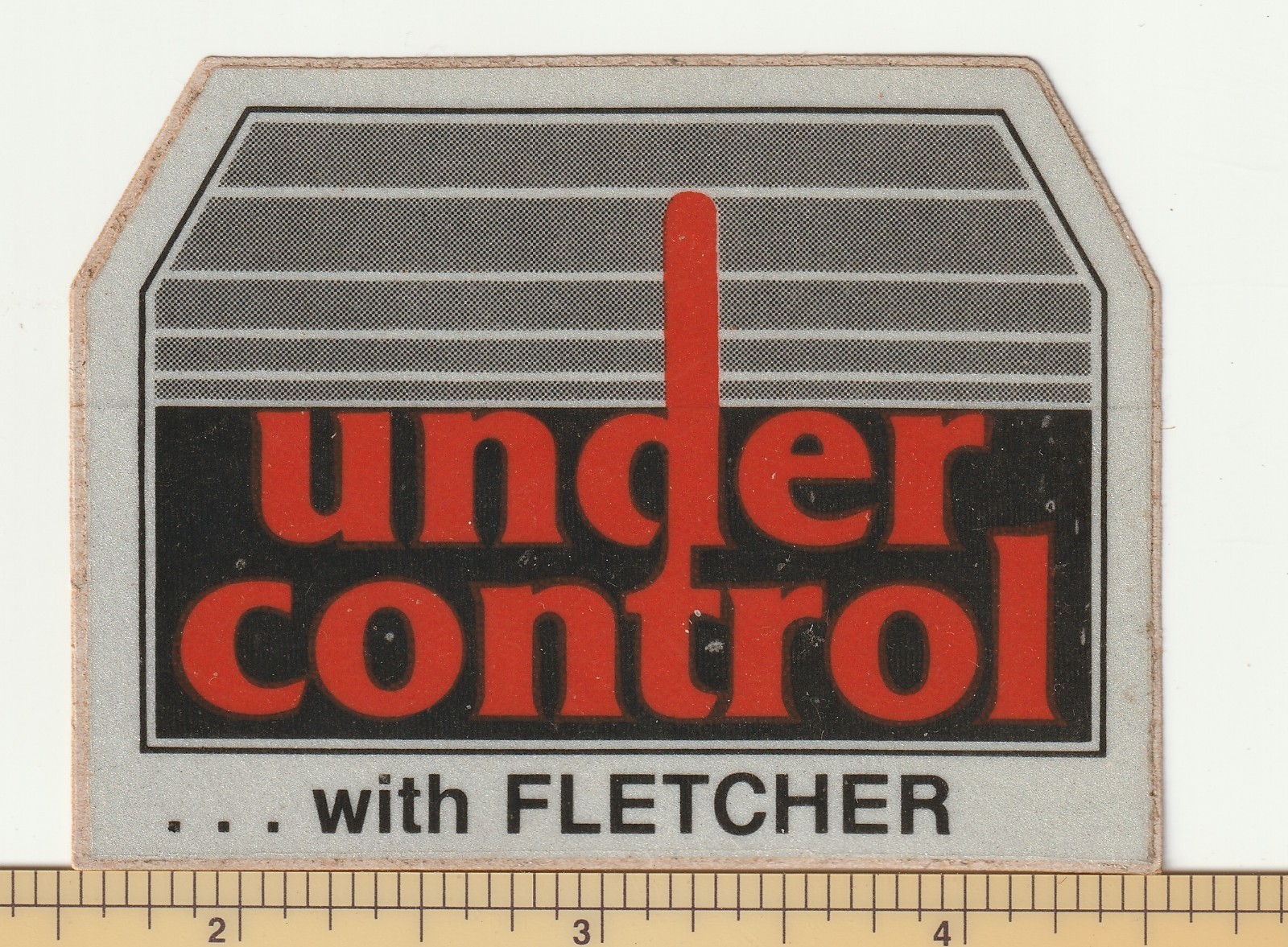 Vintage Fletcher Under Control Coal Mining Sticker Decal Silver Red Black