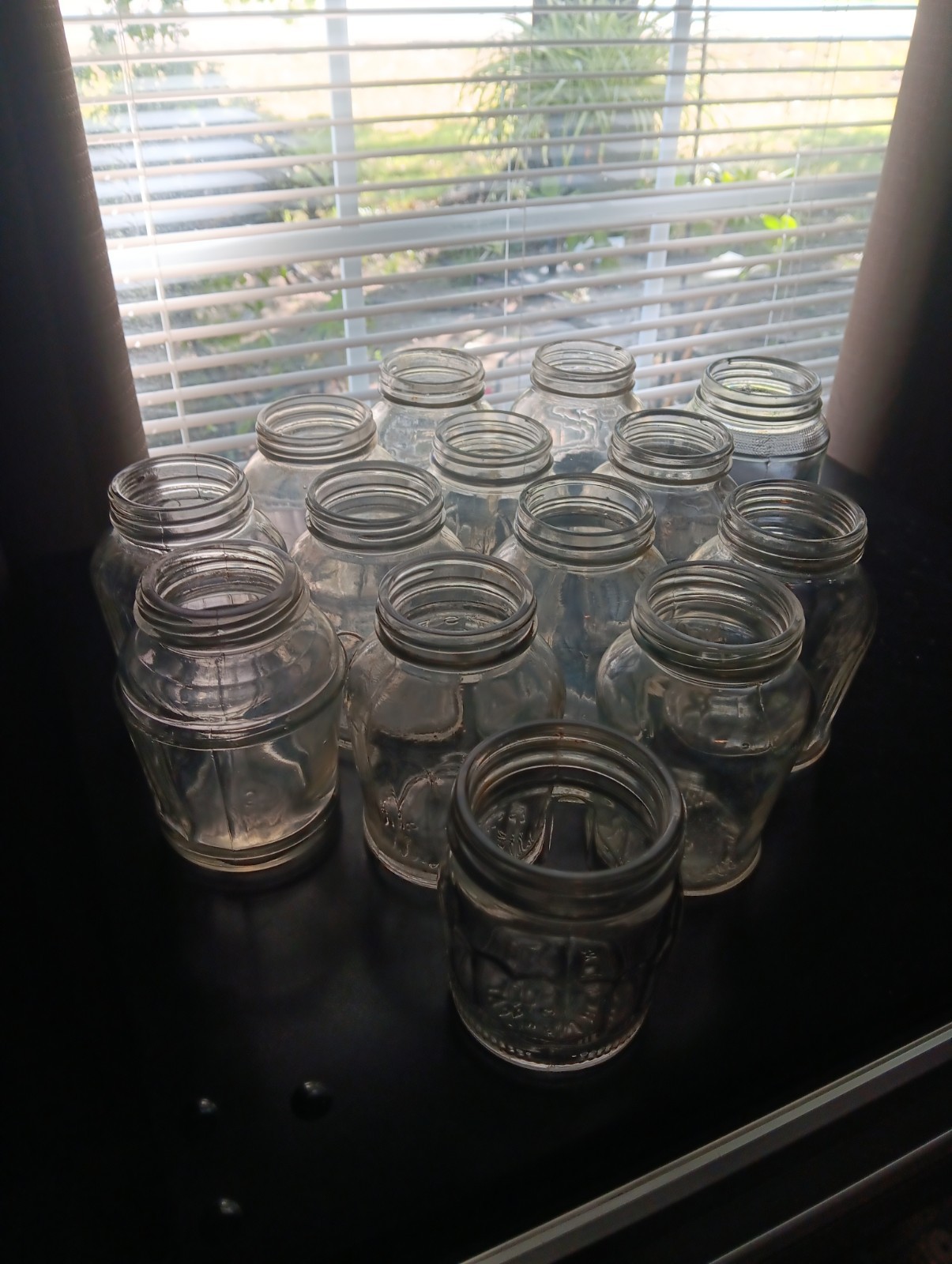 Lot Of 14 Vintage Clear Glass French's Jars
