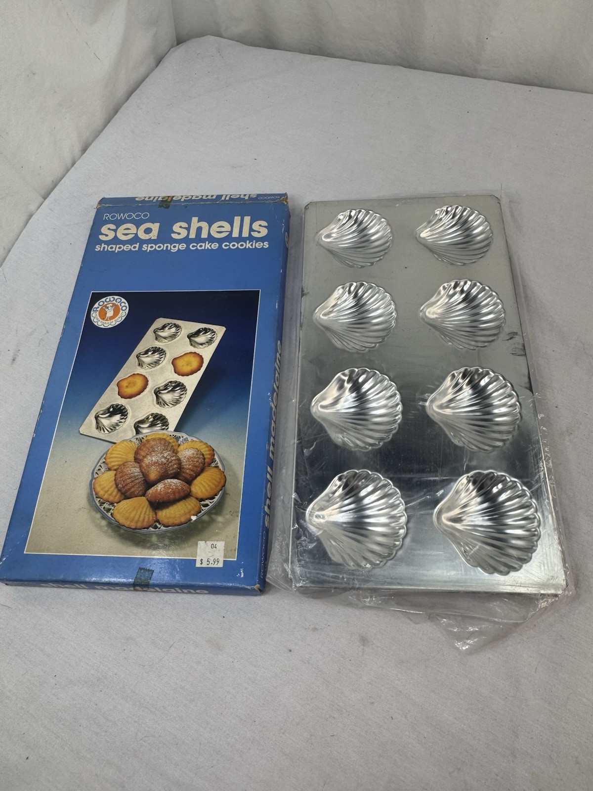 Vtg Rowoco 8 Sea Shell Madeleine Tea Cake Mold Tartlet Cookie Soap 1989 #2318