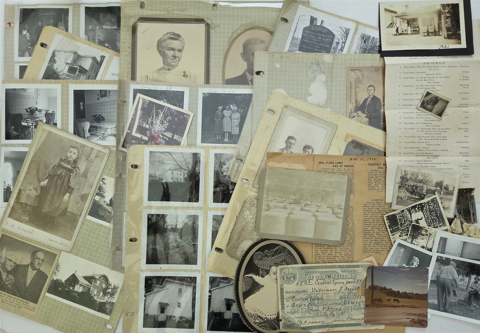 1890s-1960s vintage PHOTOS MUTTER FAMILY oneida ny GENEALOGY scrapbook estate