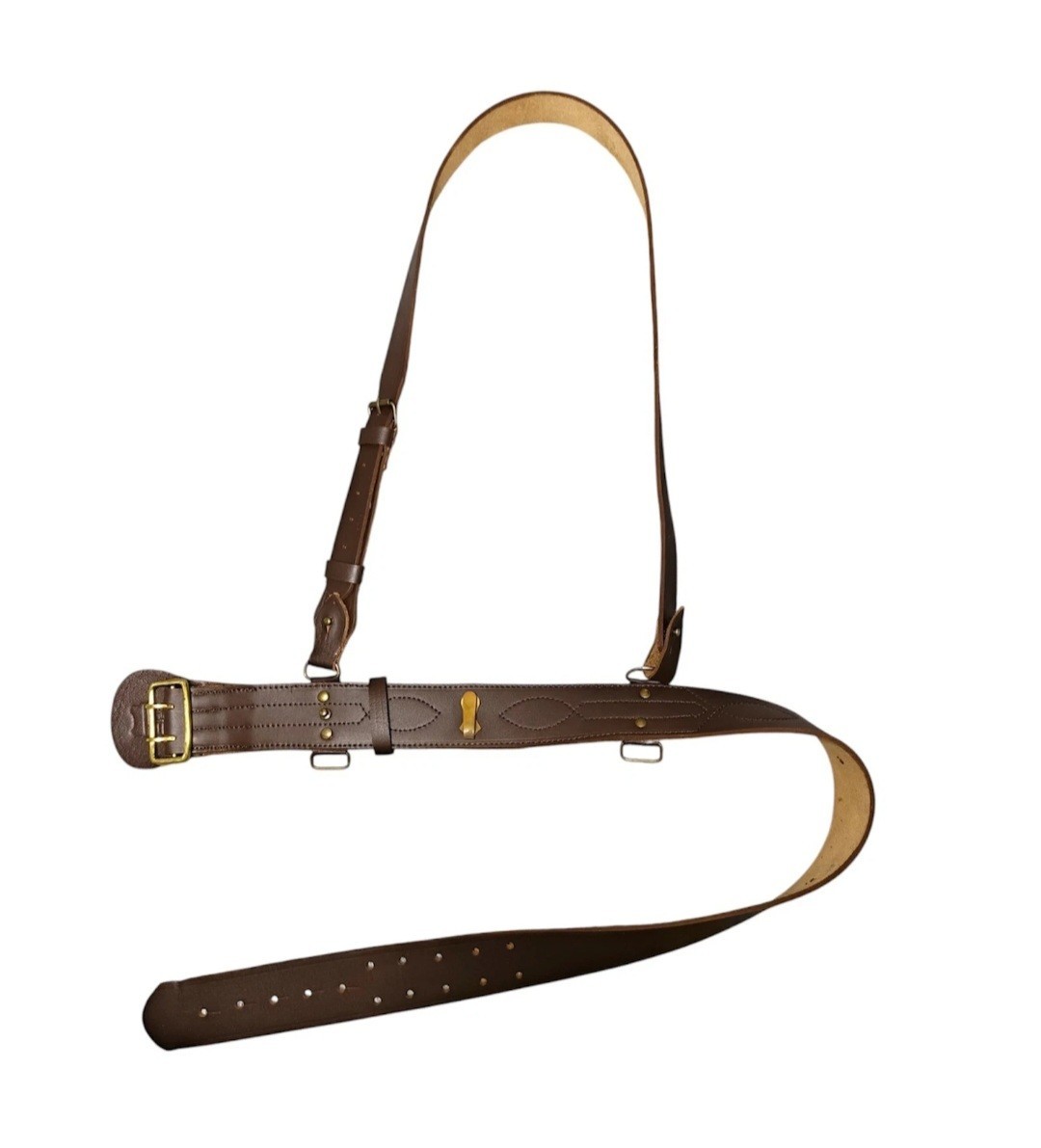 Sam Brown Belt genuine Leather Complete with Shoulder Cross Strap Brown colour Sam Brown Belt genuine Leather Complete with Shoulder Cross Strap Brown colour