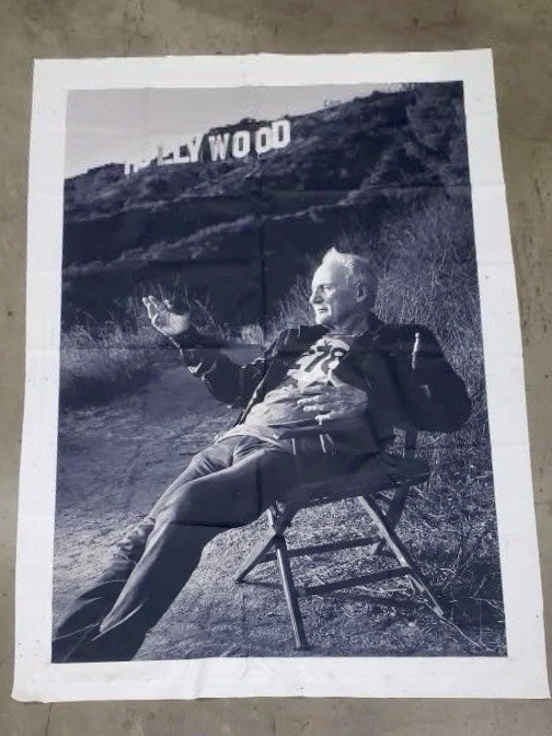 OFFICIAL JERRY WEINTRAUB ESTATE VINYL EXHIBITION BANNERS — LOT OF 7