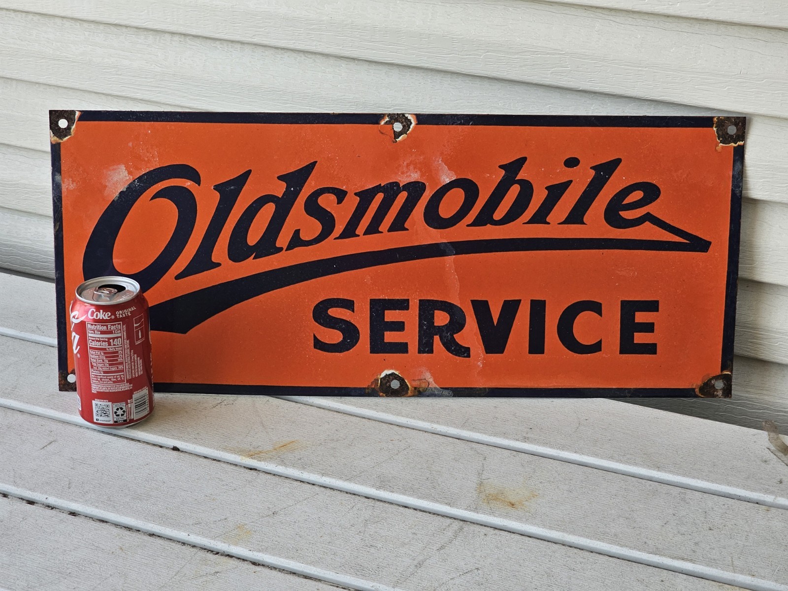 LARGE VINTAGE OLDSMOBILE SERVICE PORCELAIN SIGN NICE COLORS 24 LARGE VINTAGE OLDSMOBILE SERVICE PORCELAIN SIGN NICE COLORS 24