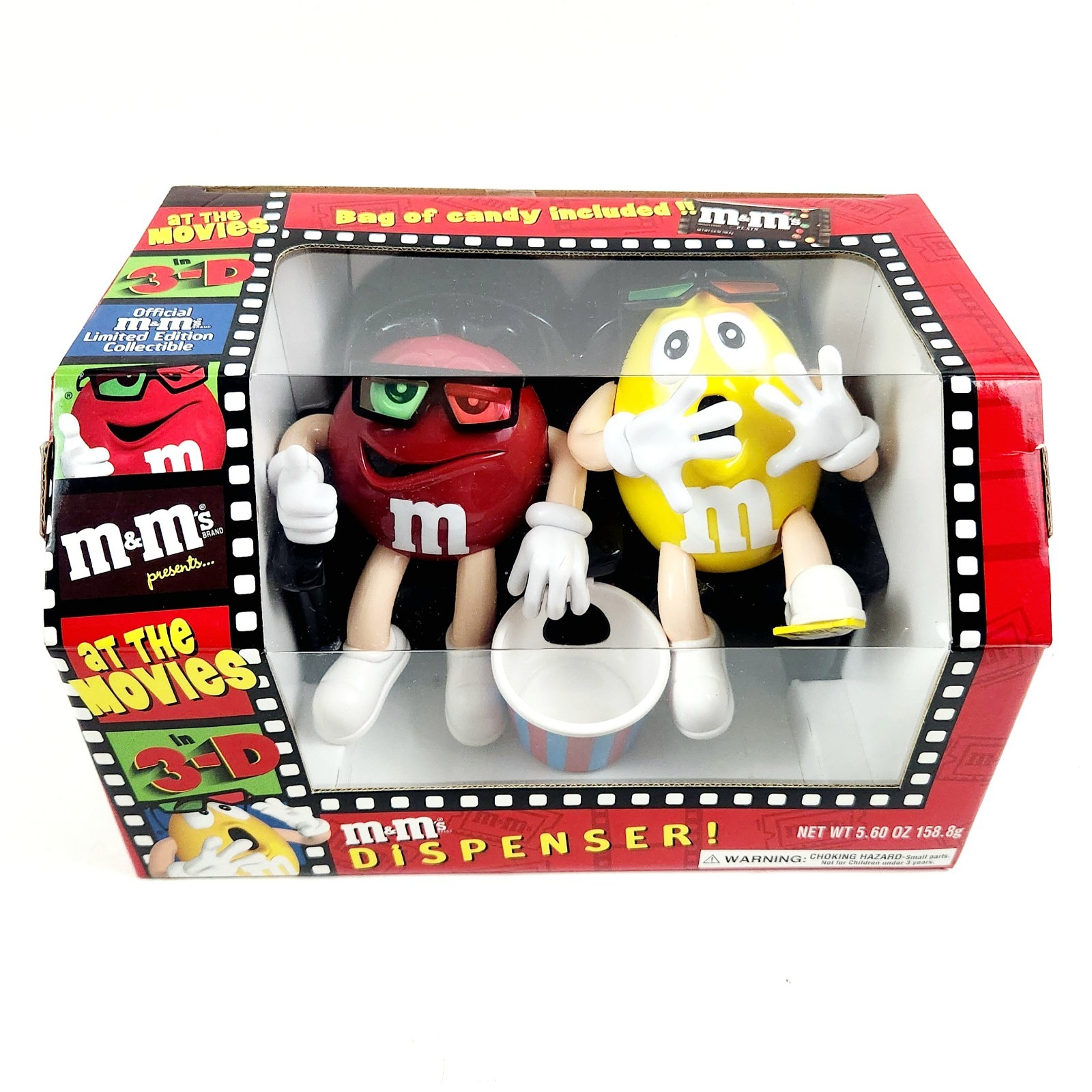 Rare M&M\'s At The Movies In 3D Candy Dispenser Limited Ed Black Seats w/ Candies