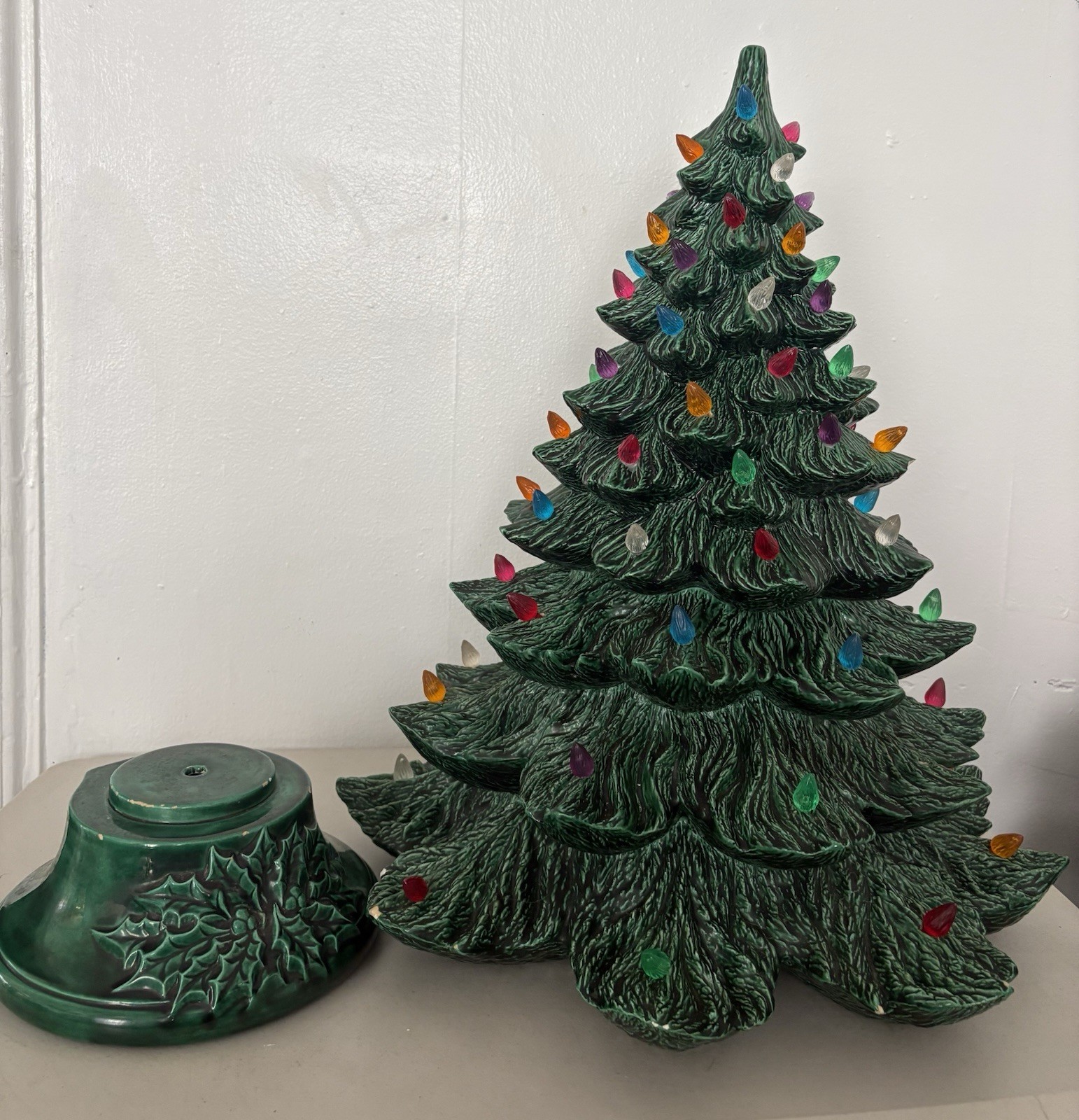 Vintage 2 Piece Large Ceramic Christmas Tree Mold 24” Please Read Vintage 2 Piece Large Ceramic Christmas Tree Mold 24” Please Read