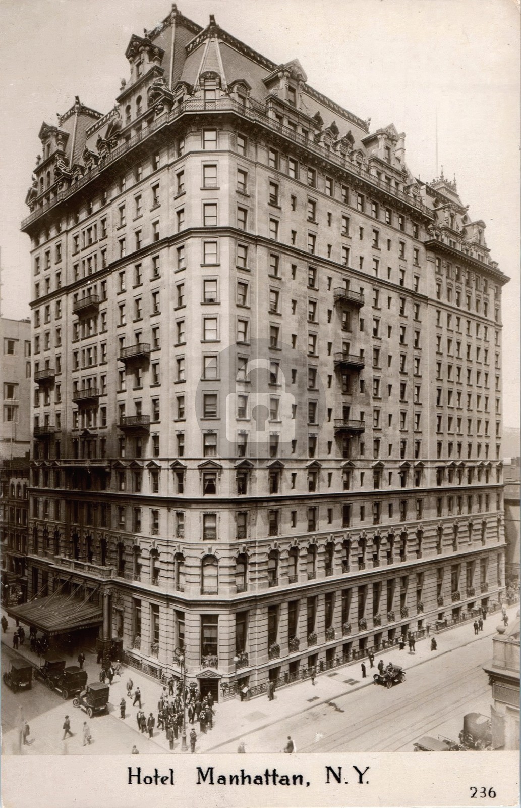 c1910s Hotel Bldg. Scene Street Manhattan New York NY RPPC Photo Postcard COPY