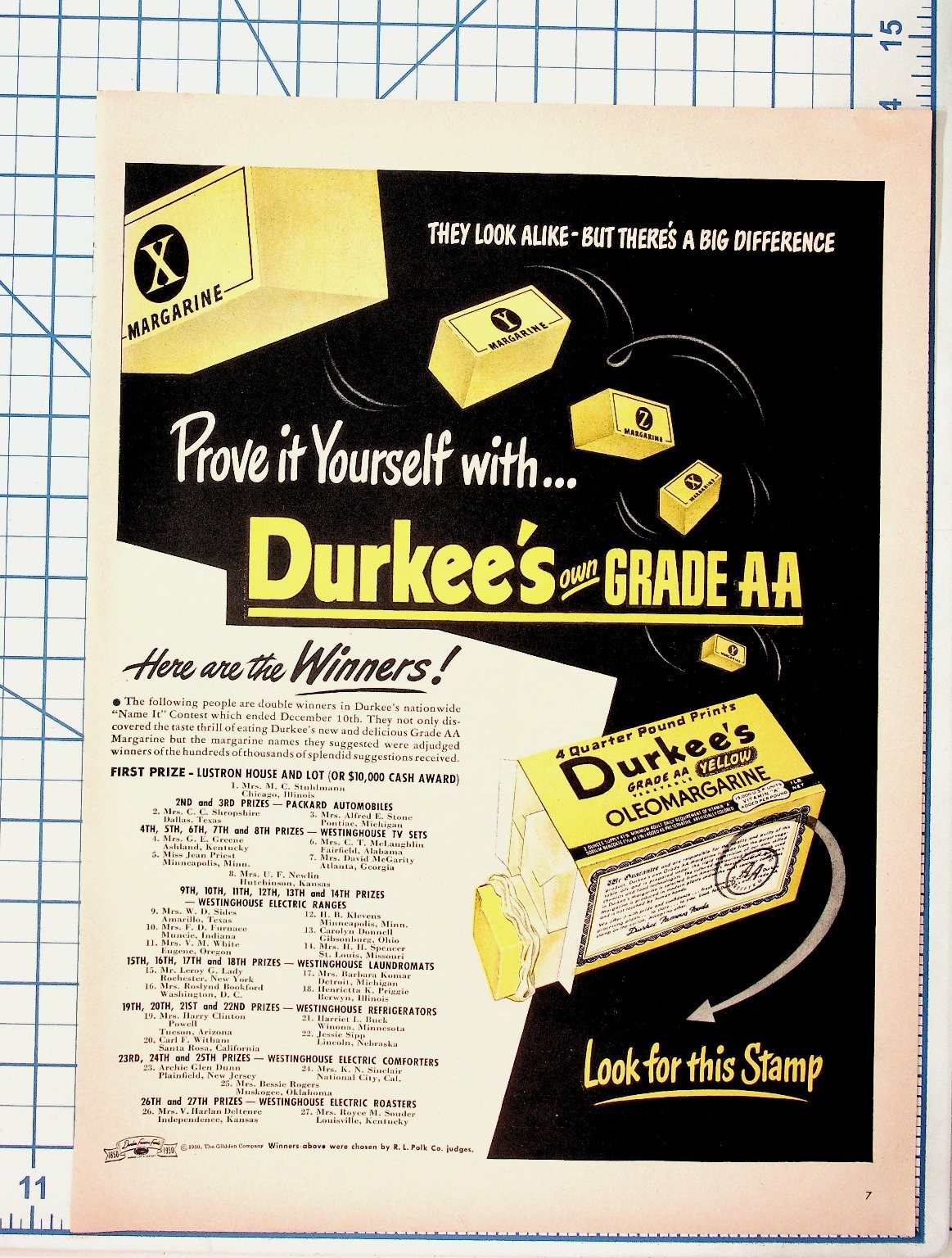 1950 Durkee's Margarine Vintage Ad Lustron House Packard Automobiles Winners 1950 Durkee's Margarine Vintage Ad Lustron House Packard Automobiles Winners