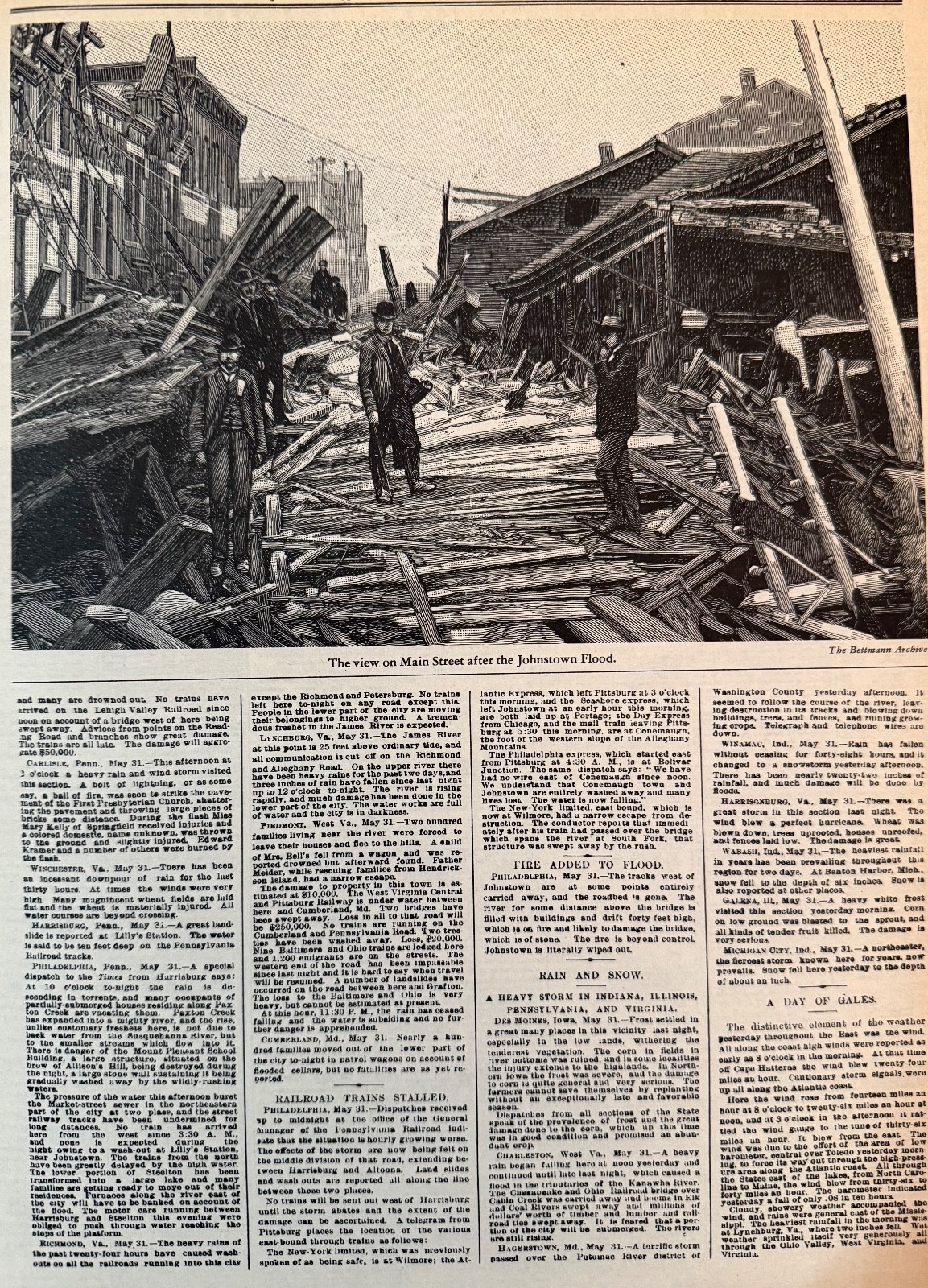 Vintage Johnstown PA Flood NEW YORK TIMES News Article Estate Sale 