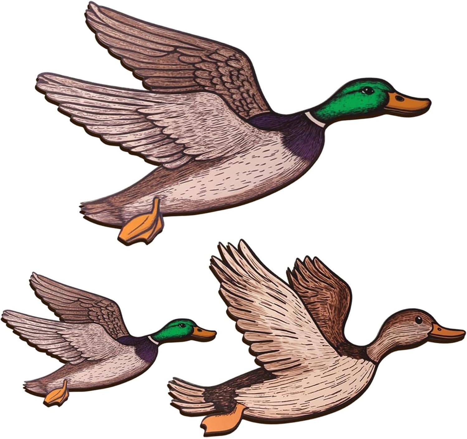 3PCS Wooden Mallard Duck Hunting Wall Decor Vintage Farmhouse Wall Art, Larger t 3PCS Wooden Mallard Duck Hunting Wall Decor Vintage Farmhouse Wall Art, Larger t