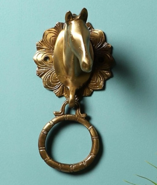Brass Door Knocker Horse Head Design Handmade standard 7.5''
