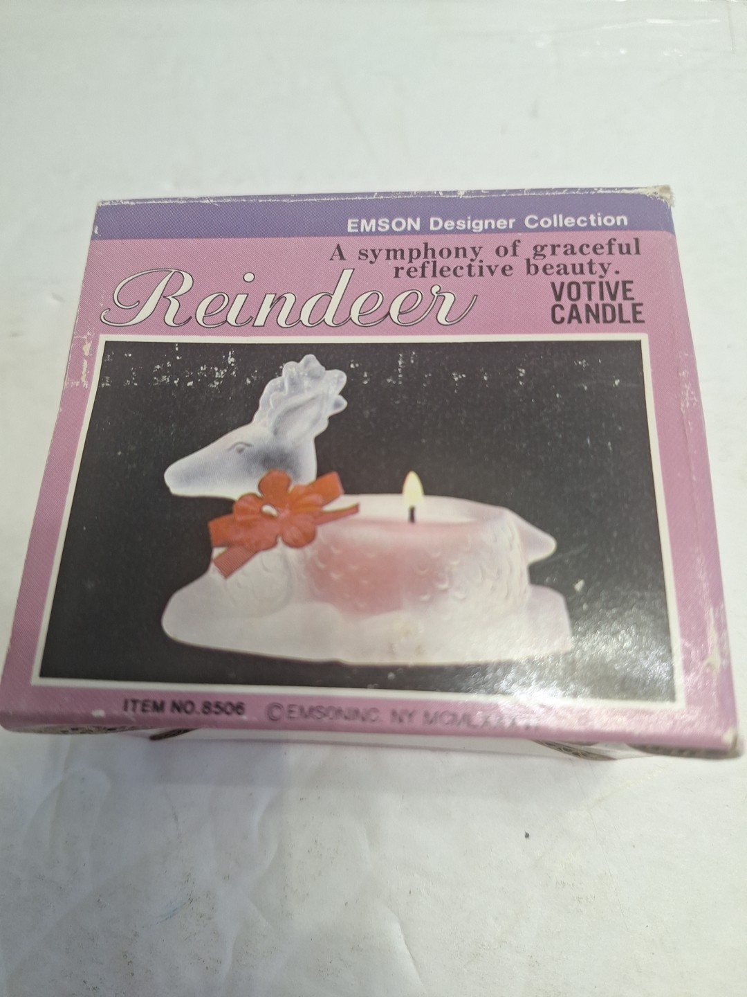 Vnt Emson Designer Collection Reindeer Glass Votive Candle Item #8506 NOSWB 5C Vnt Emson Designer Collection Reindeer Glass Votive Candle Item #8506 NOSWB 5C