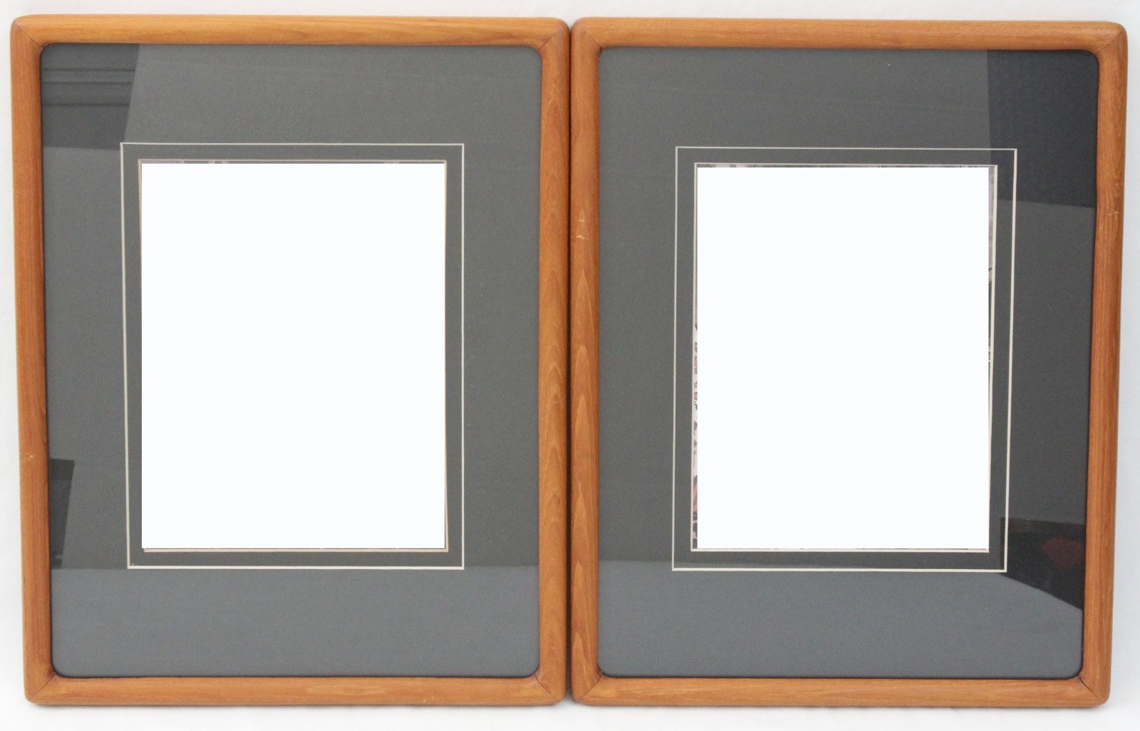 Vintage 12x16 Teak Wood Picture Frame Pair Danish Modern Rounded Corners Vintage 12x16 Teak Wood Picture Frame Pair Danish Modern Rounded Corners