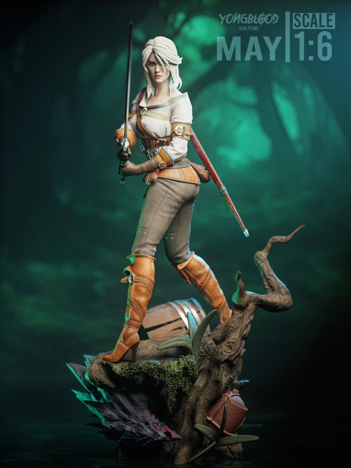 Ciri 1:8 Scale UNPAINTED Resin Statue