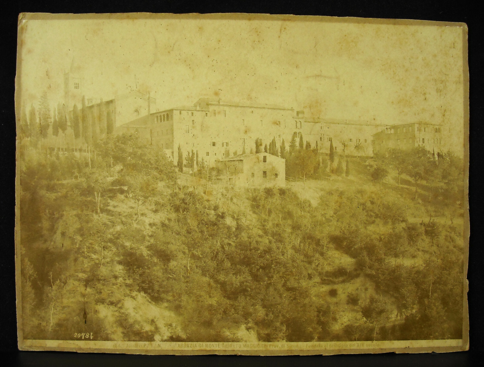 Italy Asciano Territorial Abbey of Monte Oliveto Maggiore Alinari Ediz c1880