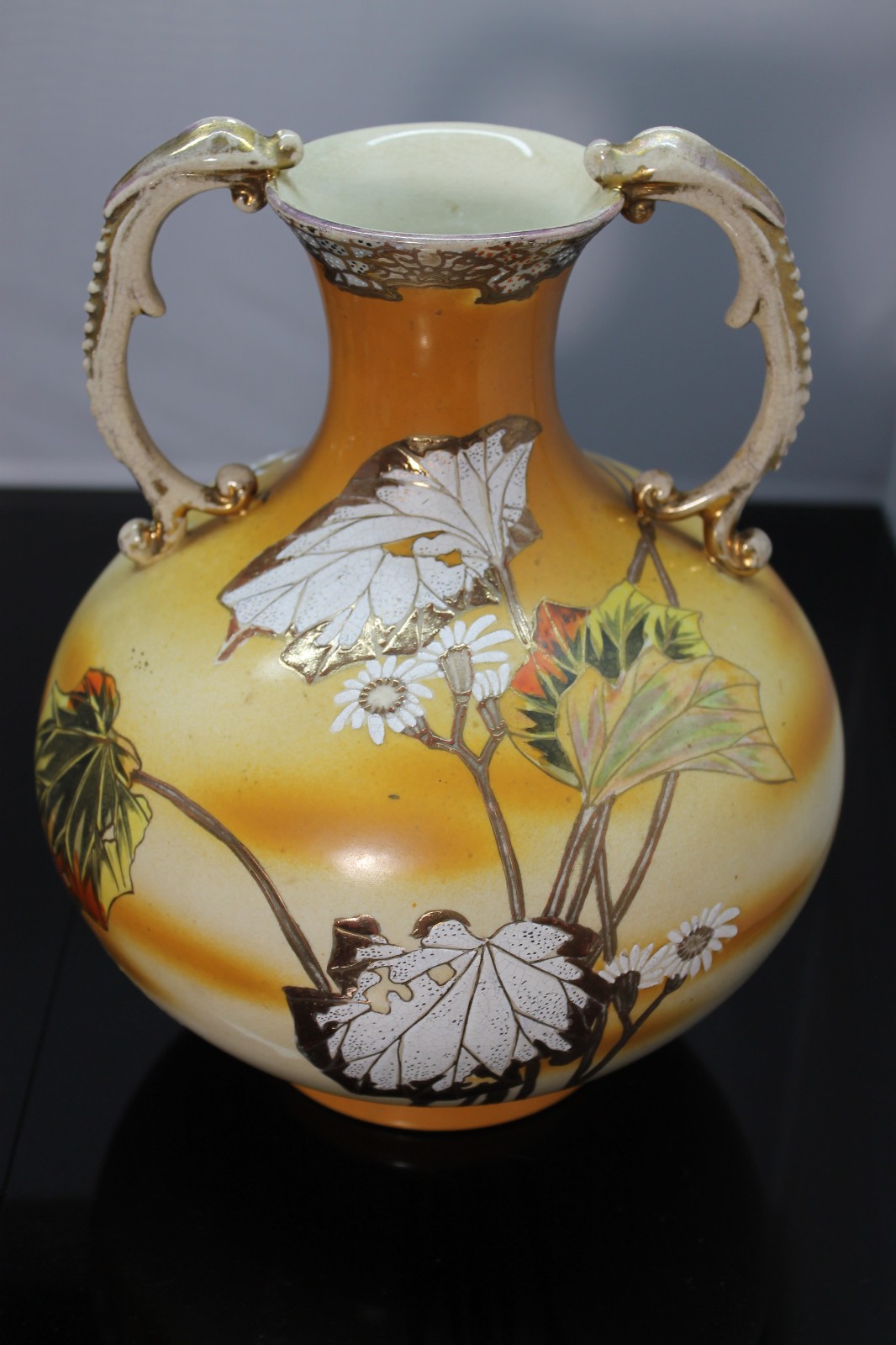 Antique   Amphora Vase  Art Nouveau  Dragon Handles  11