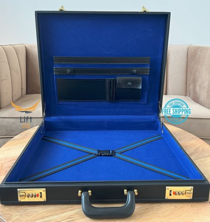 Masonic Regalia Apron Hard Case Briefcase MM or WM Mason Size Leather Case Masonic Regalia Apron Hard Case Briefcase MM or WM Mason Size Leather Case