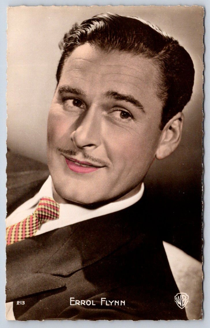 Vintage Errol Flynn Hollywood Movie Star Actor Portrait RPPC Vintage Errol Flynn Hollywood Movie Star Actor Portrait RPPC