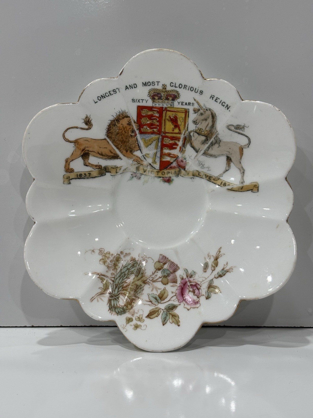 Vtg Queen Victoria's Diamond Jubilee 1897 Saucer Old Foley Company Replacement