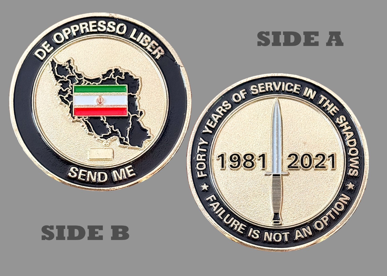 Iran 1981-2021 Shadow Service Military Tribute Challenge Coin 1#32 Iran 1981-2021 Shadow Service Military Tribute Challenge Coin 1#32