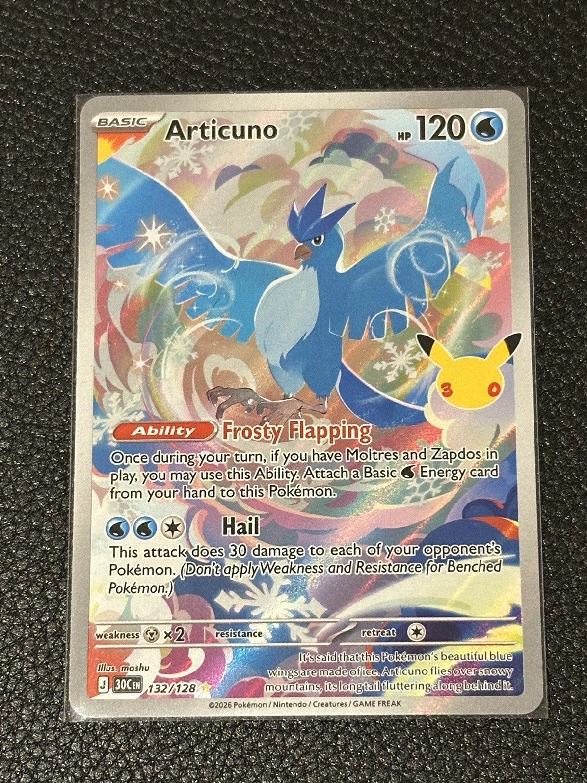 Pokemon TCG Articuno 30CEN 132/128 30th Celebration Stamp NM