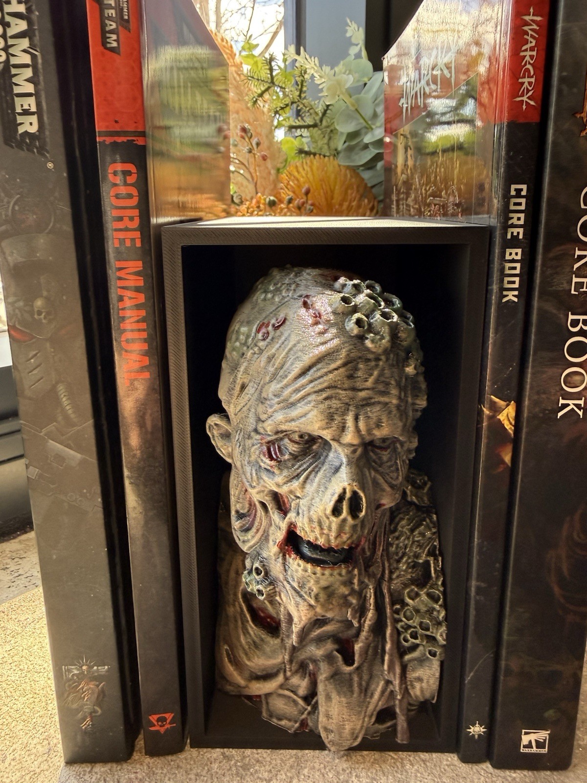 Horror Themed Barnacle Covered Zombie Handmade Book Nook/Bookend