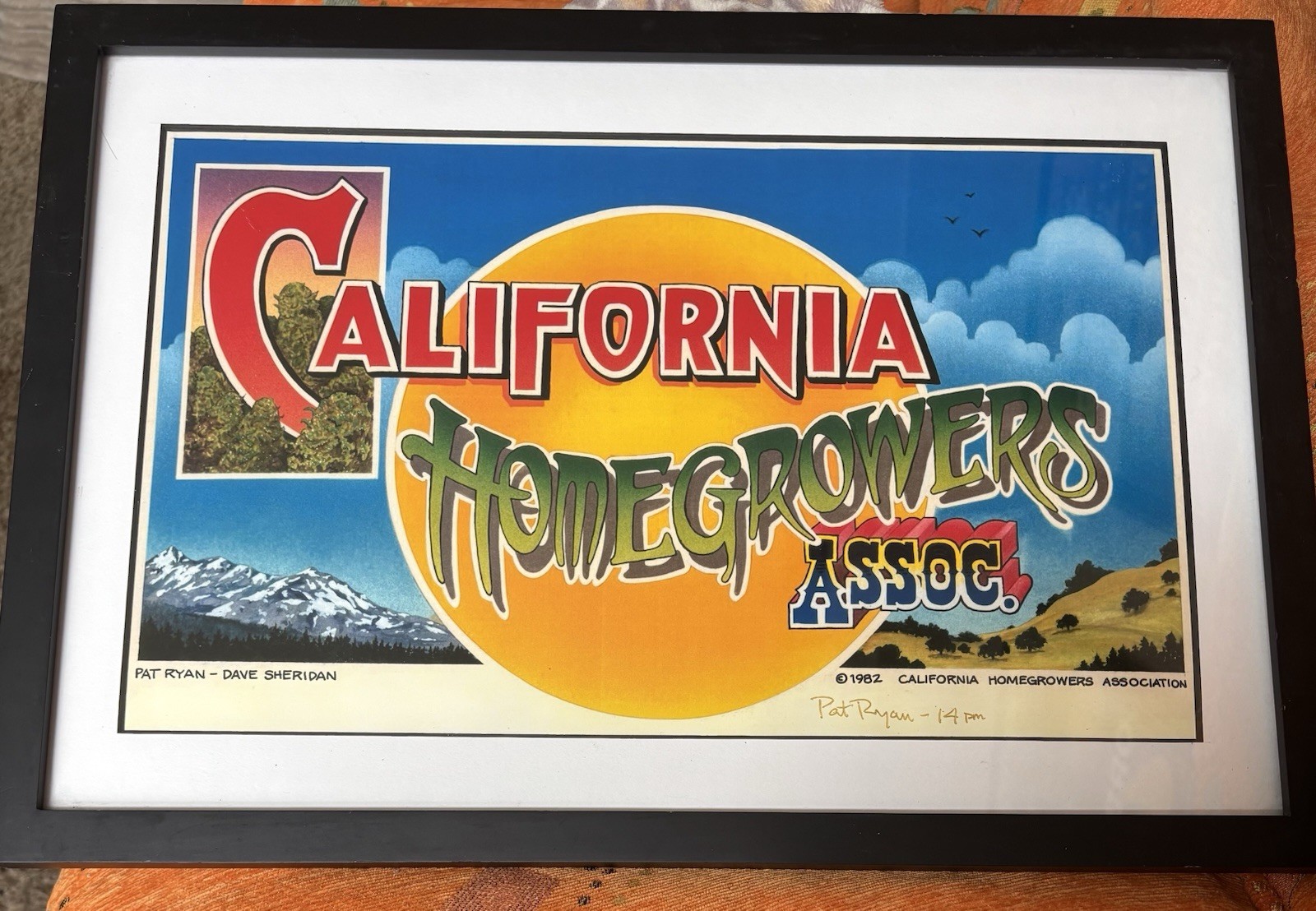 Cannabis 1982 Print by Pat Ryan & Dave Sheridan.  California Homegrowers  Asso