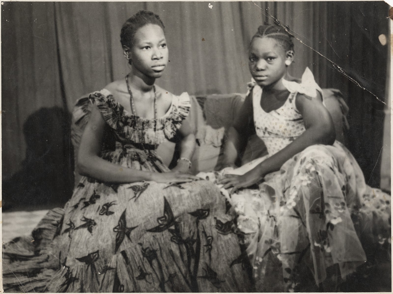 c. 1950's Two Young Women in Studio, Mali Photograph by SEYDOU KEITA [Stamped]