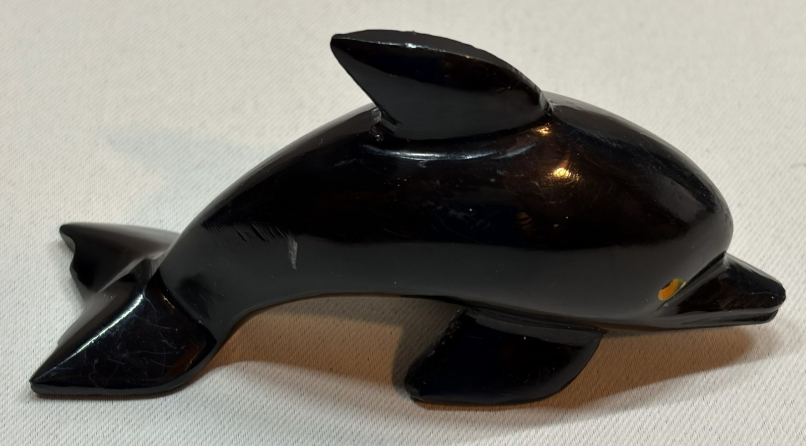 Vintage Hand Carved Wood Dolphin Figurine 4 Inch Black Lacquer Painted Sculpture Vintage Hand Carved Wood Dolphin Figurine 4 Inch Black Lacquer Painted Sculpture