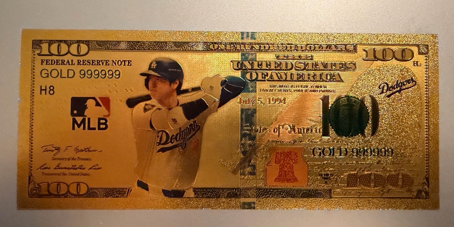 Shohei Ohtani Angels Dodgers Gold Foil Novelty Banknote #17 Showtime