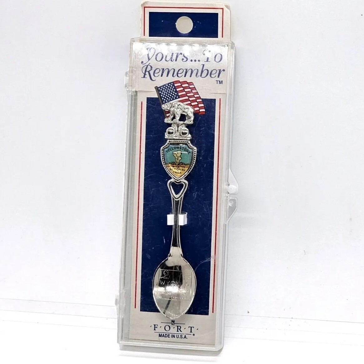 Vintage Fort Yellowstone National Park Wyoming Souvenir Travel Spoon in Case