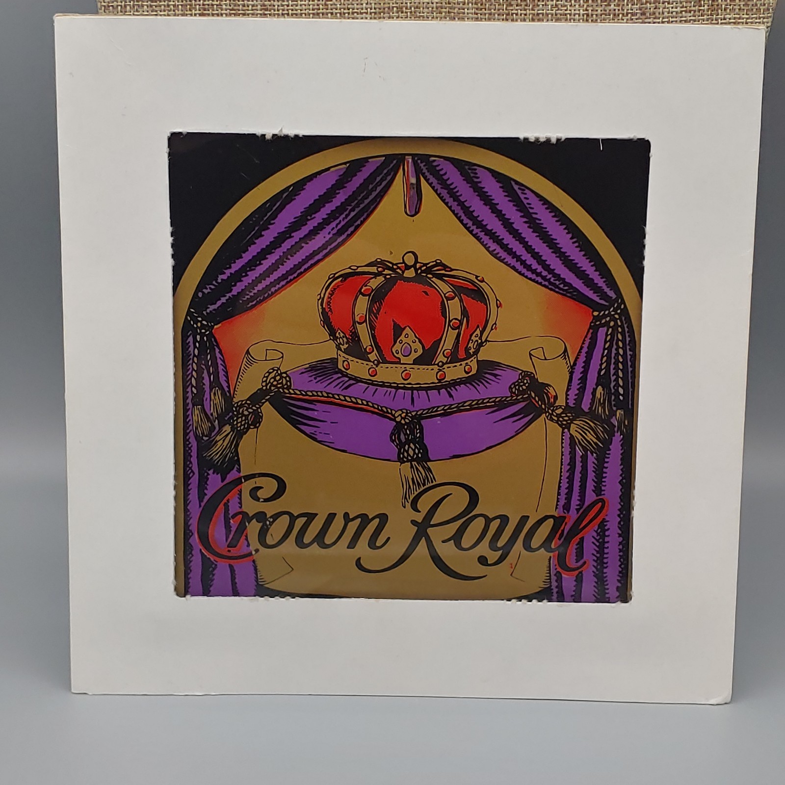 Vintage Crown Royal Glass Mirror Fair Prize 8x8 1980\'s
