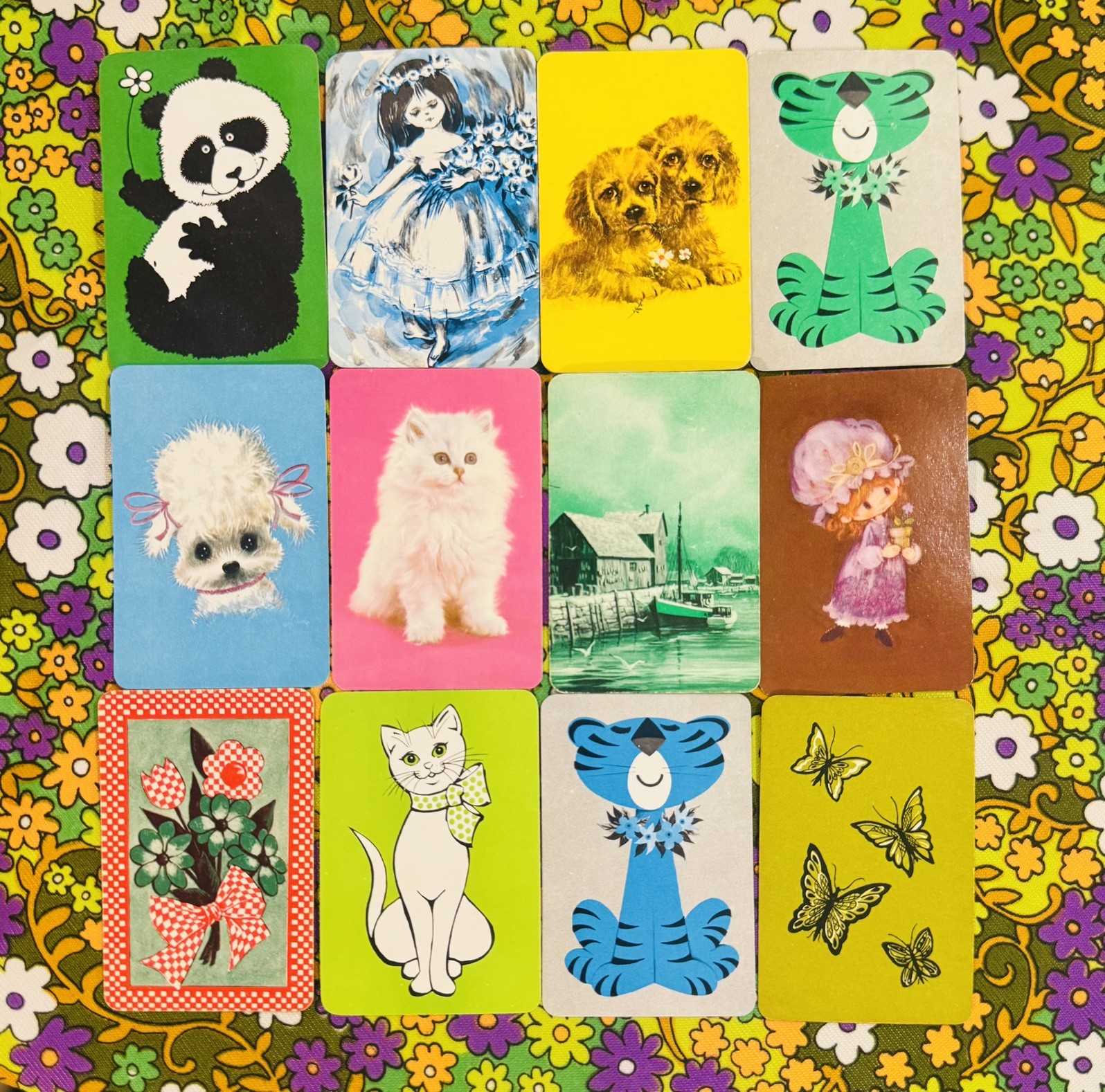 Vintage Miniature Playing Cards Lot of 12-Cute Retro Designs | Single Swap Cards Vintage Miniature Playing Cards Lot of 12-Cute Retro Designs | Single Swap Cards