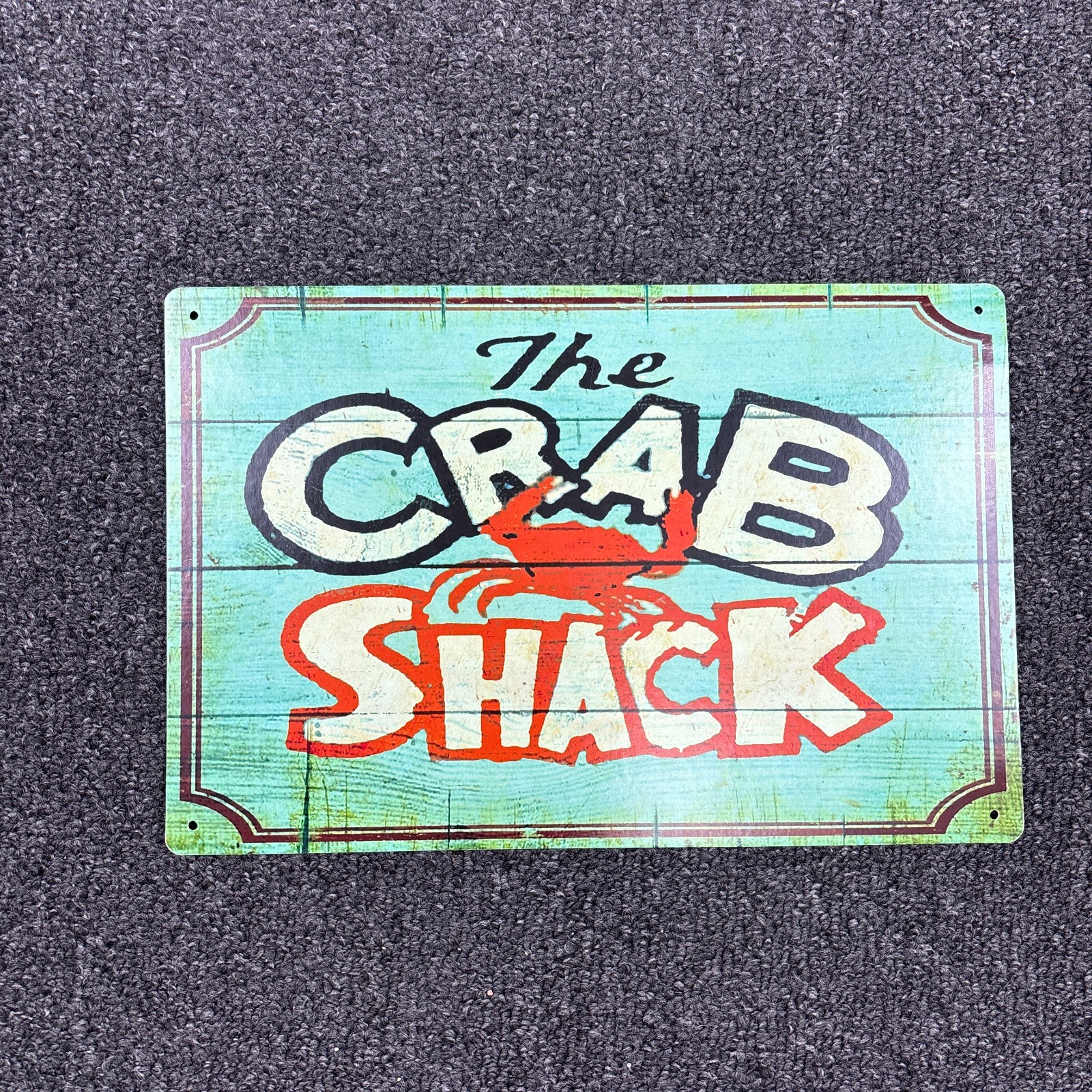 Seafood Crab Shack Sign Novelty Funny Beach Club Kitchen Metal Wall Decor