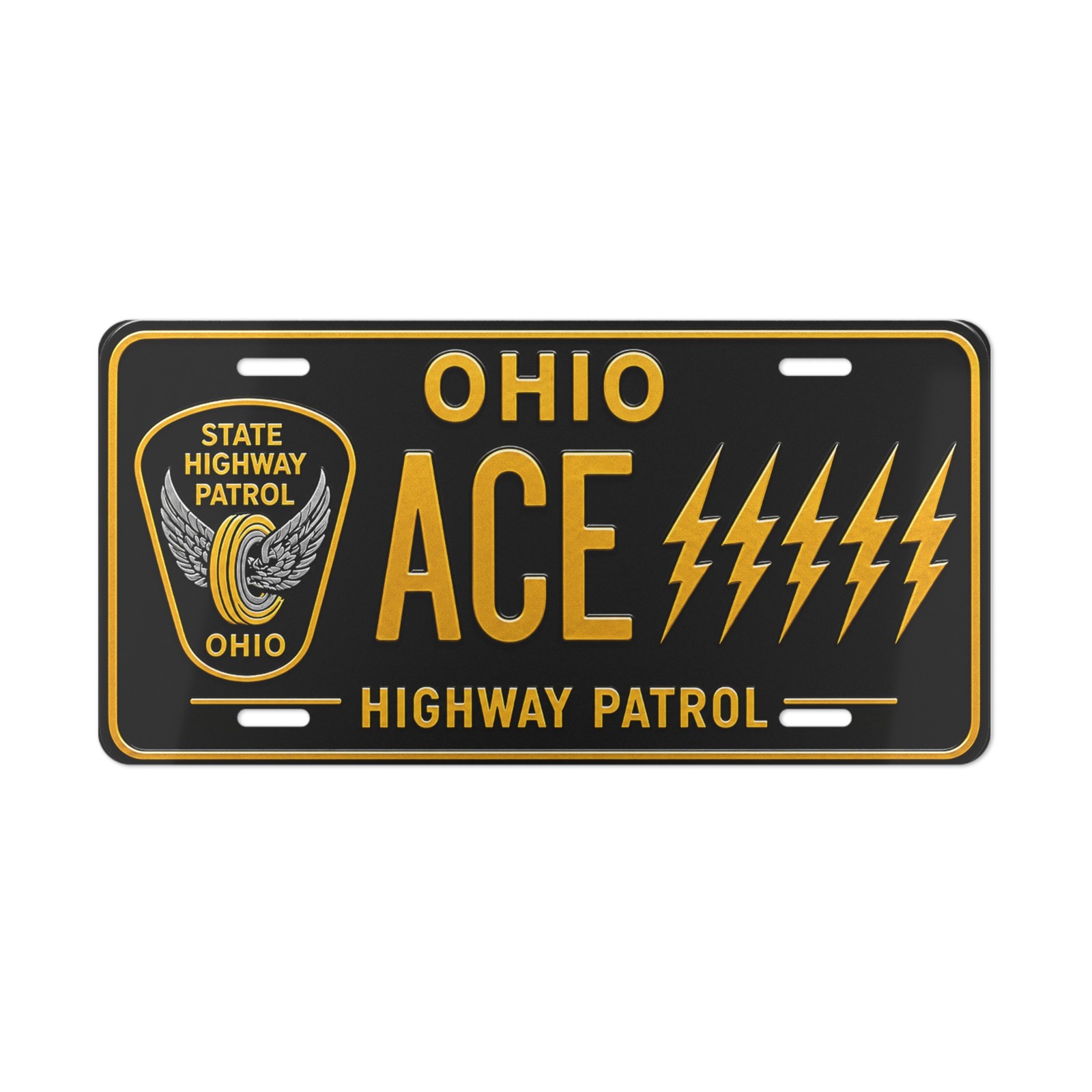 Ohio Highway Patrol ACE Vanity Plate | Metal License Plate