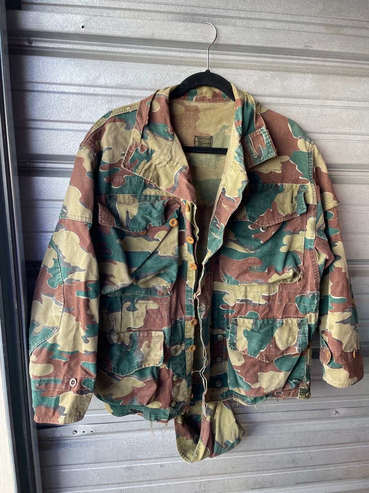 Vintage ABL Belgian Paratrooper Military Camo Smock Jacket 1958 Jigsaw Button Up Vintage ABL Belgian Paratrooper Military Camo Smock Jacket 1958 Jigsaw Button Up