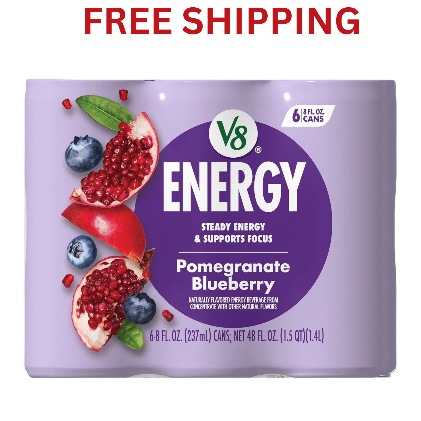 V8 Energy Pomegranate Blueberry Energy Drink, 6 Pack, 8 fl oz Cans Halloween V8 Energy Pomegranate Blueberry Energy Drink, 6 Pack, 8 fl oz Cans Halloween