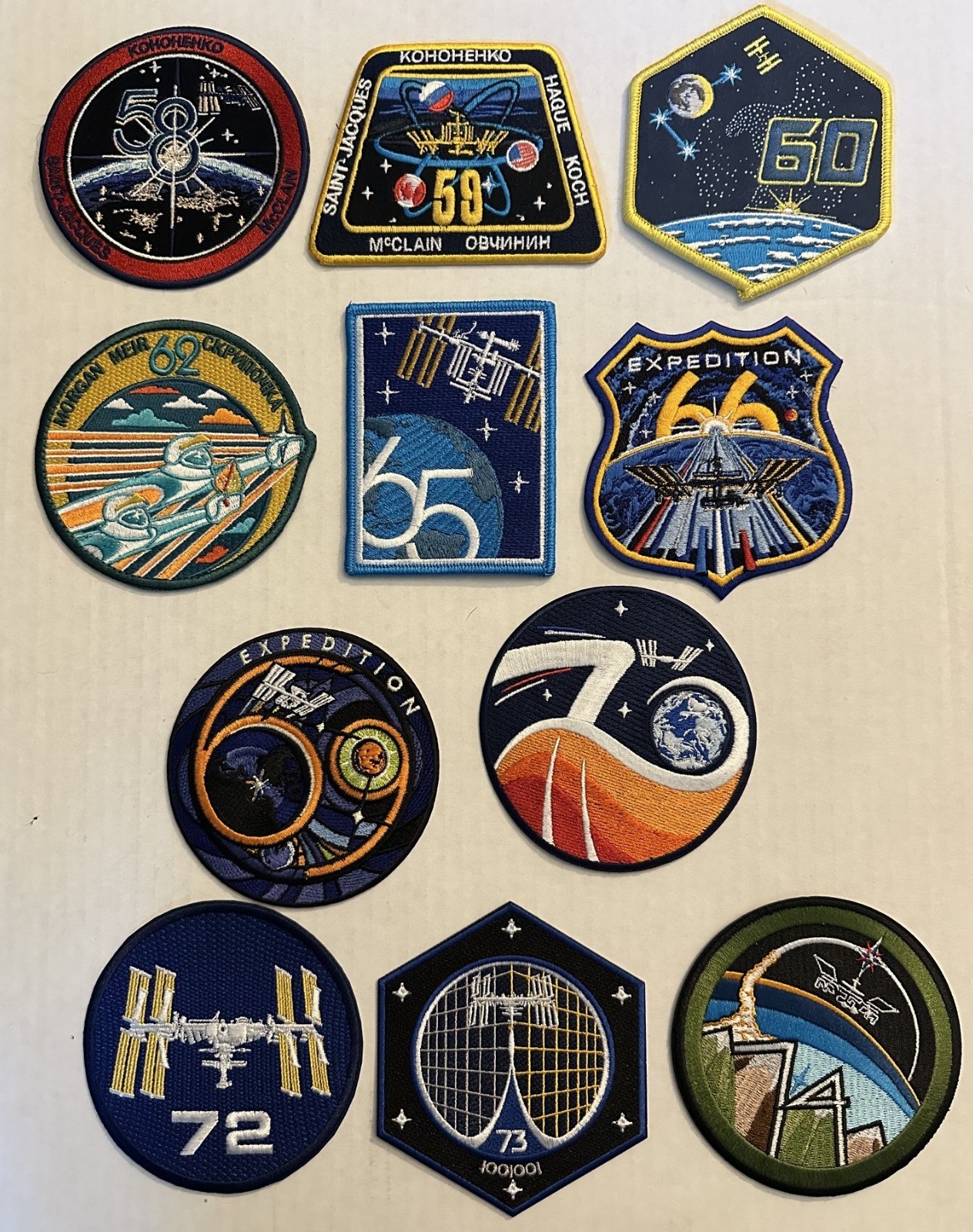 Collection of 11 authentic NASA ISS Mission Patches International Space Station Collection of 11 authentic NASA ISS Mission Patches International Space Station
