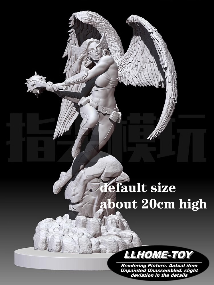 Anime movie Hawkgirl hot girl Wings battle Resin 3D Print GK Kit Figure DIY