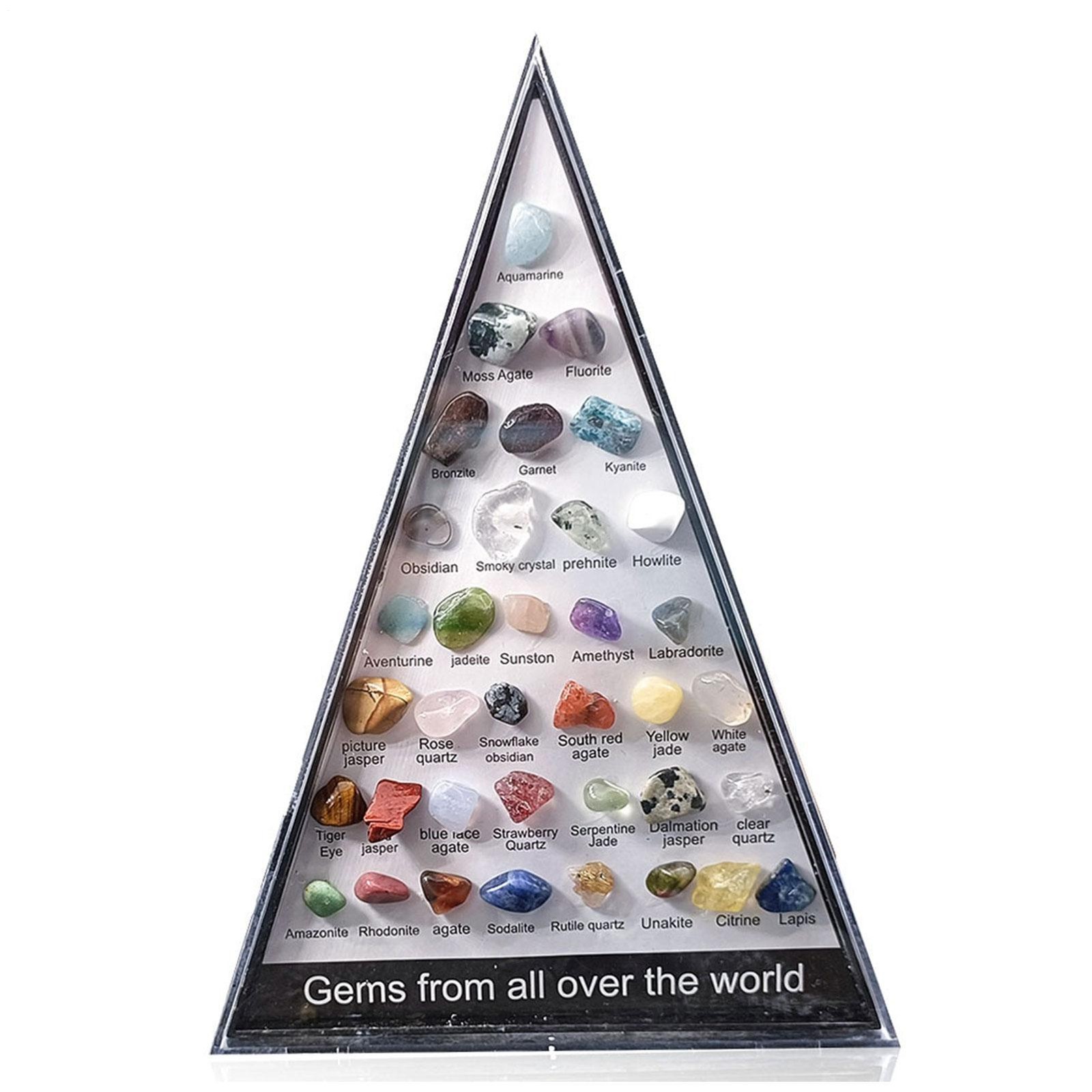 36pcs Gem Rock Specimen w/ Collection Box Geology Gem Kit Kids Education