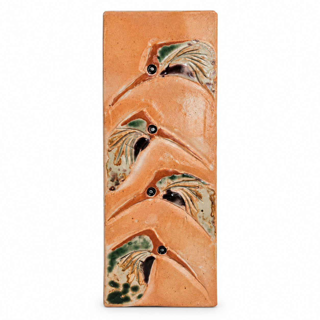 Vintage 2005 Signed Hummingbird Ceramic Wall Art Tile Plaque 13.5